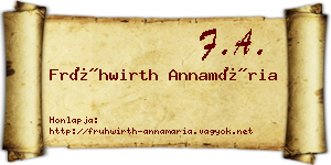 Frühwirth Annamária névjegykártya