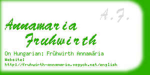 annamaria fruhwirth business card